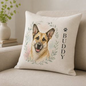 Custom Watercolor Pet Portrait Pillow – Upload Photo + Name - Personalized Pillow 13c07e83-b396-437f-9f5b-3bcbfc2e6f2c.jpg