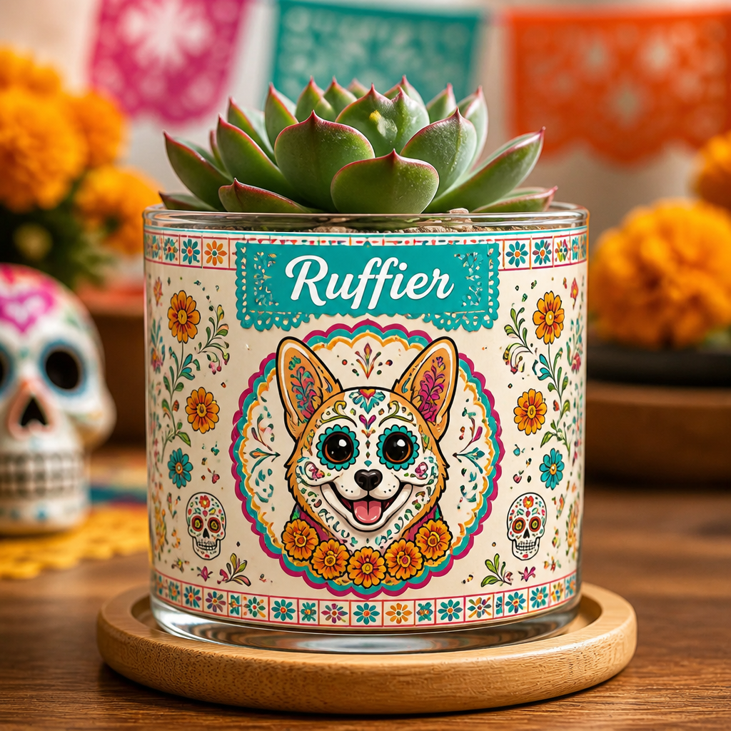 Custom Sugar‑Skull Pet Portrait Planter - Personalized Mini Glass Plant Pot 13ce88b5-3ec5-42ac-942a-ca902b878187.png