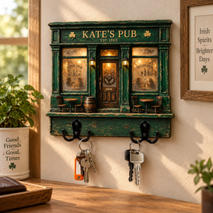 Personalized Irish Pub Key Holder, Custom Family Bar Sign, Shamrock Wall Key Rack, Rustic Entryway Decor, Housewarming Gift 13ea18fd-9f1b-4b80-87e5-171792f80195-ew-1-.png