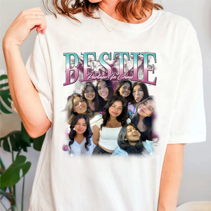 Bestie Partner In Crime Custom Photo Bootleg- Personalized Shirt - Gift For Bestie