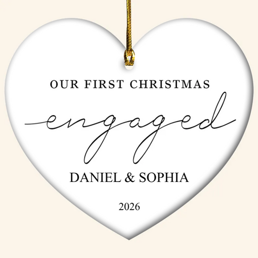 Our First Christmas Engaged - Personalized Ornament - Christmas Gift