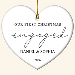Our First Christmas Engaged - Personalized Ornament - Christmas Gift