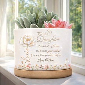 To My Daughter The Best Thing Is Watching You Being A Mom Pearl Effect - Personalized Plant Pot & Vase - Gift For Daughter On Mother's Day
