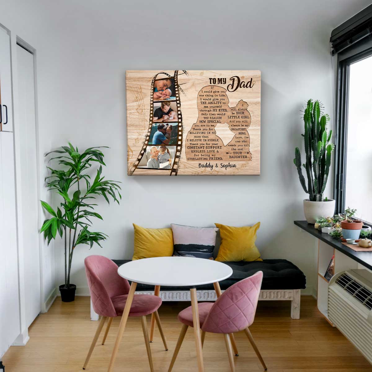 Father Daughter Gifts for Dad, Personalized Fathers Day Gift From Daughter, To My Dad If I Could Give You One Thing In Life Canvas Print