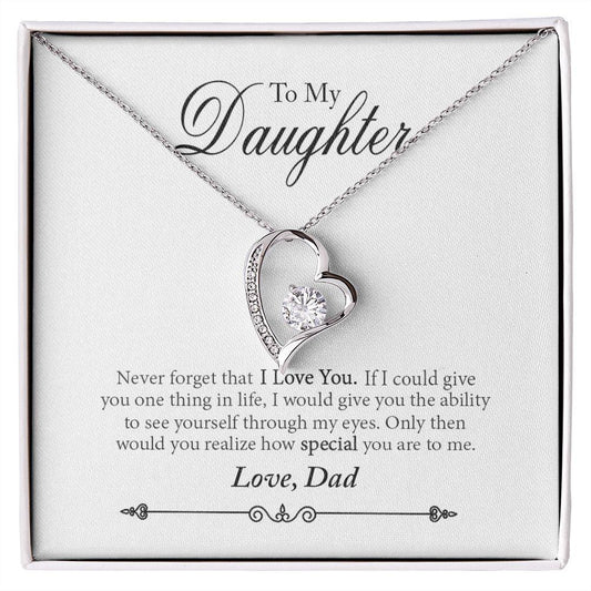 To My Daughter Never Forget That I Love You Necklace With Message Card, Gift For Daughter, Meaningful Gift, Love From Dad. 1414.jpg