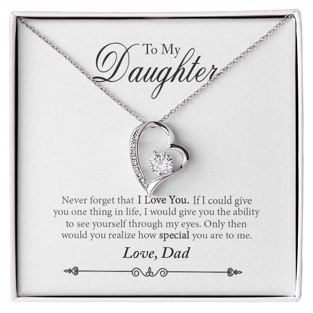To My Daughter Never Forget That I Love You Necklace With Message Card, Gift For Daughter, Meaningful Gift, Love From Dad. 1414.jpg