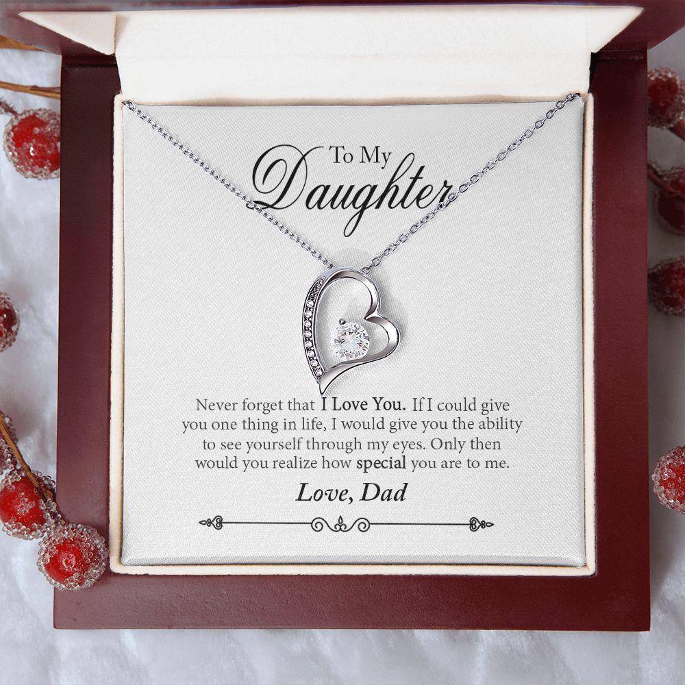 To My Daughter Never Forget That I Love You Necklace With Message Card, Gift For Daughter, Meaningful Gift, Love From Dad. 1420.jpg