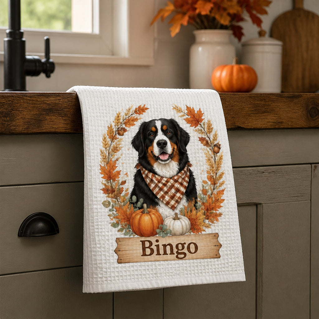 Autumn Pet Portrait Kitchen Towel – Name + Photo - Personalized Kitchen Towel 14239ced-1158-4805-938b-da008e5d0650.jpg
