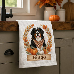 Autumn Pet Portrait Kitchen Towel – Name + Photo - Personalized Kitchen Towel 14239ced-1158-4805-938b-da008e5d0650.jpg