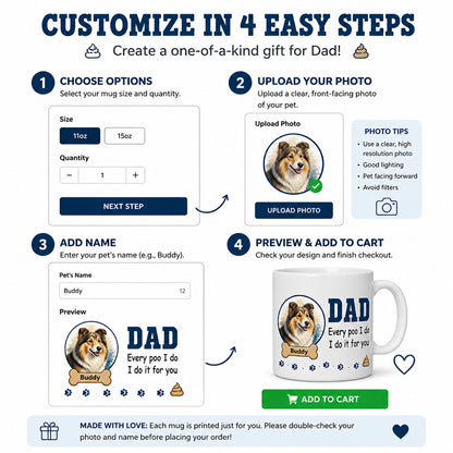 Funny Dog Dad Mug – “Every Poo I Do” with Custom Pet Portrait & Name - Personalized Mug 142a8f72-9c79-48b8-91d6-7ccd461b1cb6.jpg