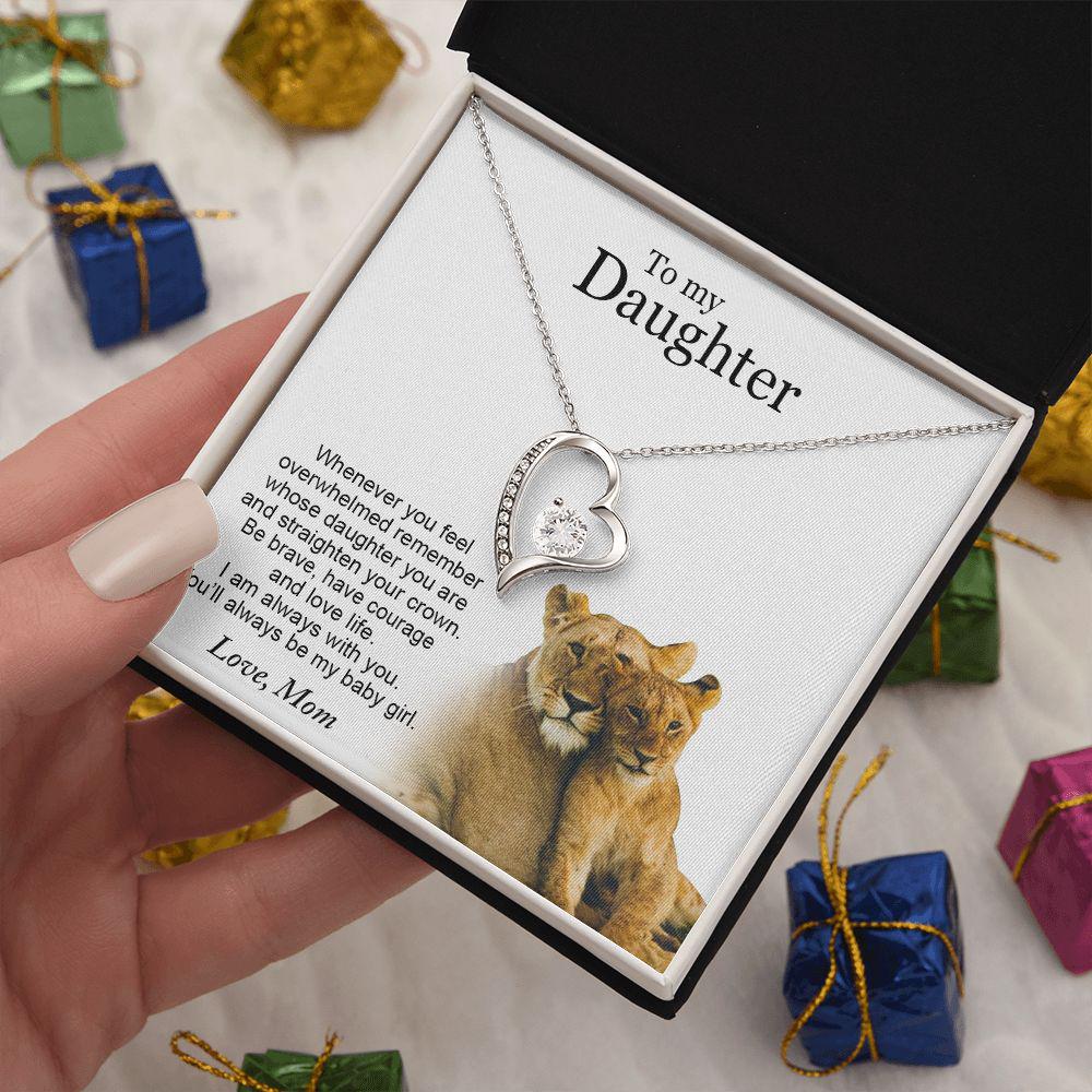 To My Daughter Remember Whose Daughter You Are, Necklace With Message Card, Sentimental Gift For Daughter. 1433.jpg