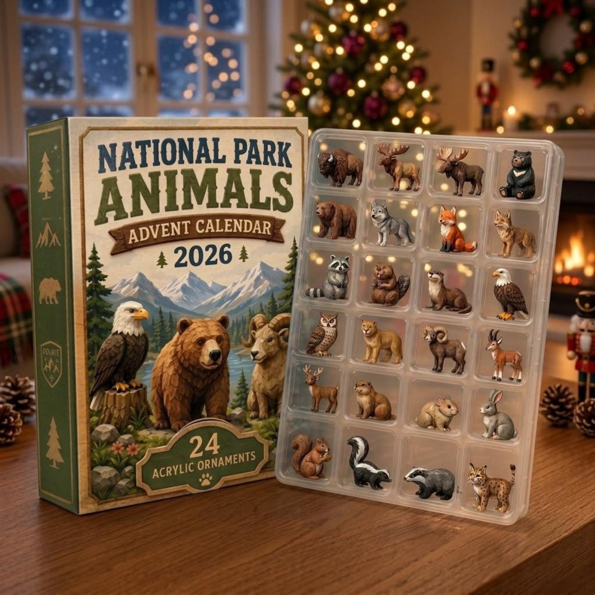 National Park Animals Advent Calendar 2026, 24 Wildlife Ornaments, Christmas Countdown Calendar, Nature Lover Gift, Wildlife Collector Gift 14351117-86dc-4739-8fd7-d8e2fd105cbb-il_1588xN.8497925402_86u3.jpg