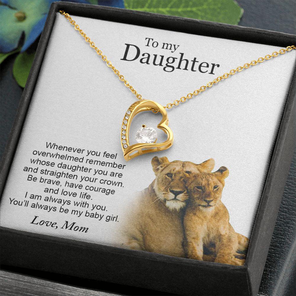 To My Daughter Remember Whose Daughter You Are, Necklace With Message Card, Sentimental Gift For Daughter. 1437.jpg