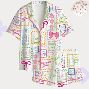 Mahjong Pajama Set – Board Game Loungewear – Gift for Mahjong Lover - Matching Sleepwear 1437eb4c-fd1a-4448-8d34-7482b97e2d44-5.png