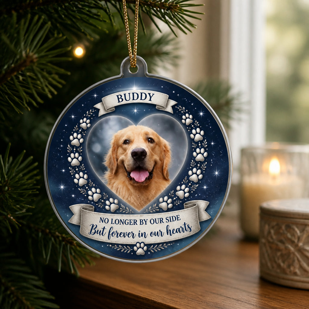 Pet Memorial Photo Shape Ornament – No Longer By Our Side - Shape Ornament 14407edc-720f-41c4-80e5-e1780f0325b4.jpg