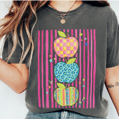 Comfort Colors Teacher Shirt, Colorful Apple Teacher Tee, Preppy Back to School Shirt, Cute Teacher Appreciation Gift 144b0b25-4acd-49a8-b803-e0556e1030b3-4.png