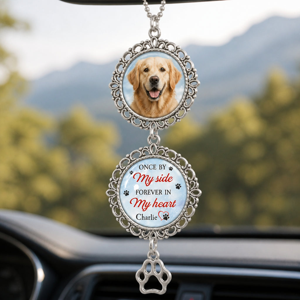 Pet Memorial Suncatcher – Once By My Side, Forever In My Heart (Photo + Name) - Personalized 1 Layered Suncatcher with Charm 144d1f6d-d267-4fd2-a475-3c821608d2e8.jpg