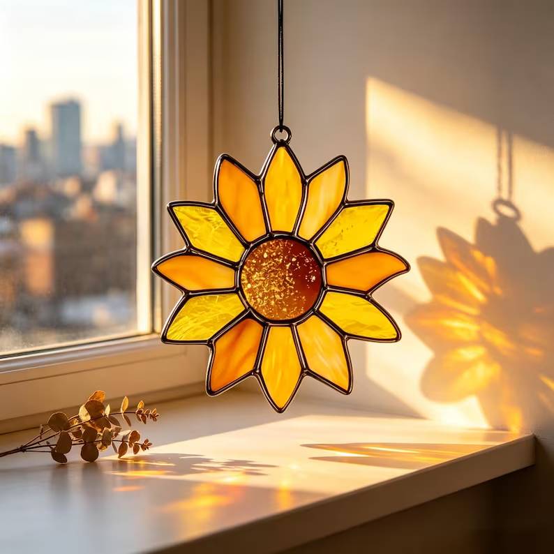 Minimalist Sunflower Stained Glass Suncatcher, Room Glass Ornament, Housewarming Gift, Yellow Floral Window Hanging, Rustic Decor 1453d2c9-cced-4f2b-ad9a-672fc4f4f99c-jgjhhjjhhjuyyuyu-1-.jpg
