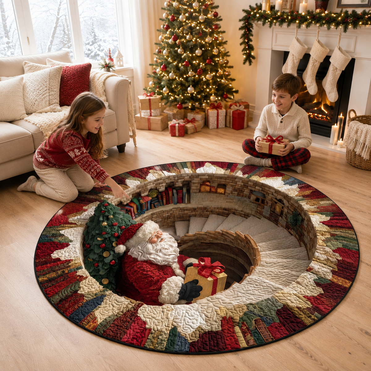 3D Santa Illusion Round Rug – Christmas Holiday Home Decor 145b30d9-5271-463e-81af-3c99eb970183-banner-2.png