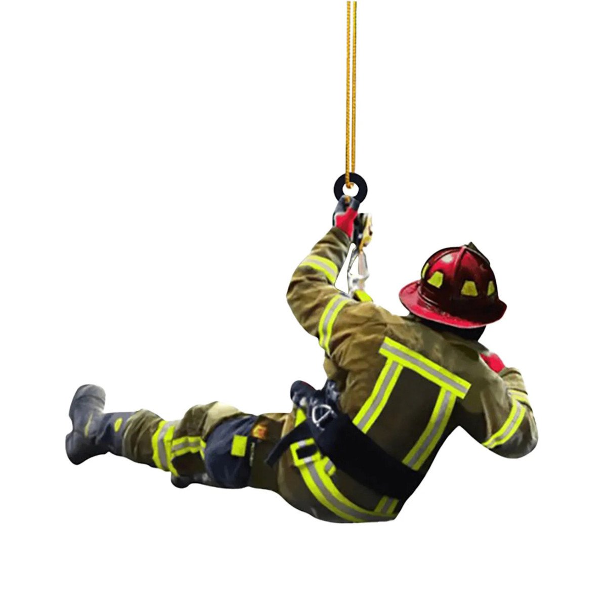 Christmas Fireman Ornaments Christmas Tree Firefighter 2d Acrylic Hanging Ornaments Fireman Figurines Party Favors Decorations