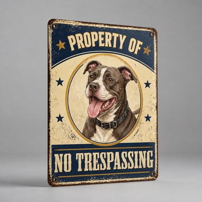 Property Of [Your Dog] – No Trespassing Metal Sign - Personalized Metal Sign 14615fdc-a89f-46a6-aa1e-b758a73ed52a.jpg