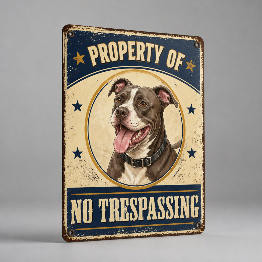Property Of [Your Dog] – No Trespassing Metal Sign - Personalized Metal Sign 14615fdc-a89f-46a6-aa1e-b758a73ed52a.jpg