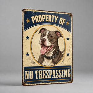 Property Of [Your Dog] – No Trespassing Metal Sign - Personalized Metal Sign 14615fdc-a89f-46a6-aa1e-b758a73ed52a.jpg