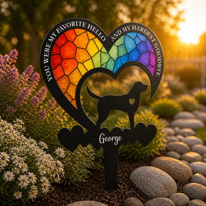 Pet Memorial Yard Sign – Favorite Hello Hardest Goodbye (Stained-Glass Rainbow) - Personalized Yard Sign 146a6b81-1f32-4b04-aee7-5170428bc8ba.jpg