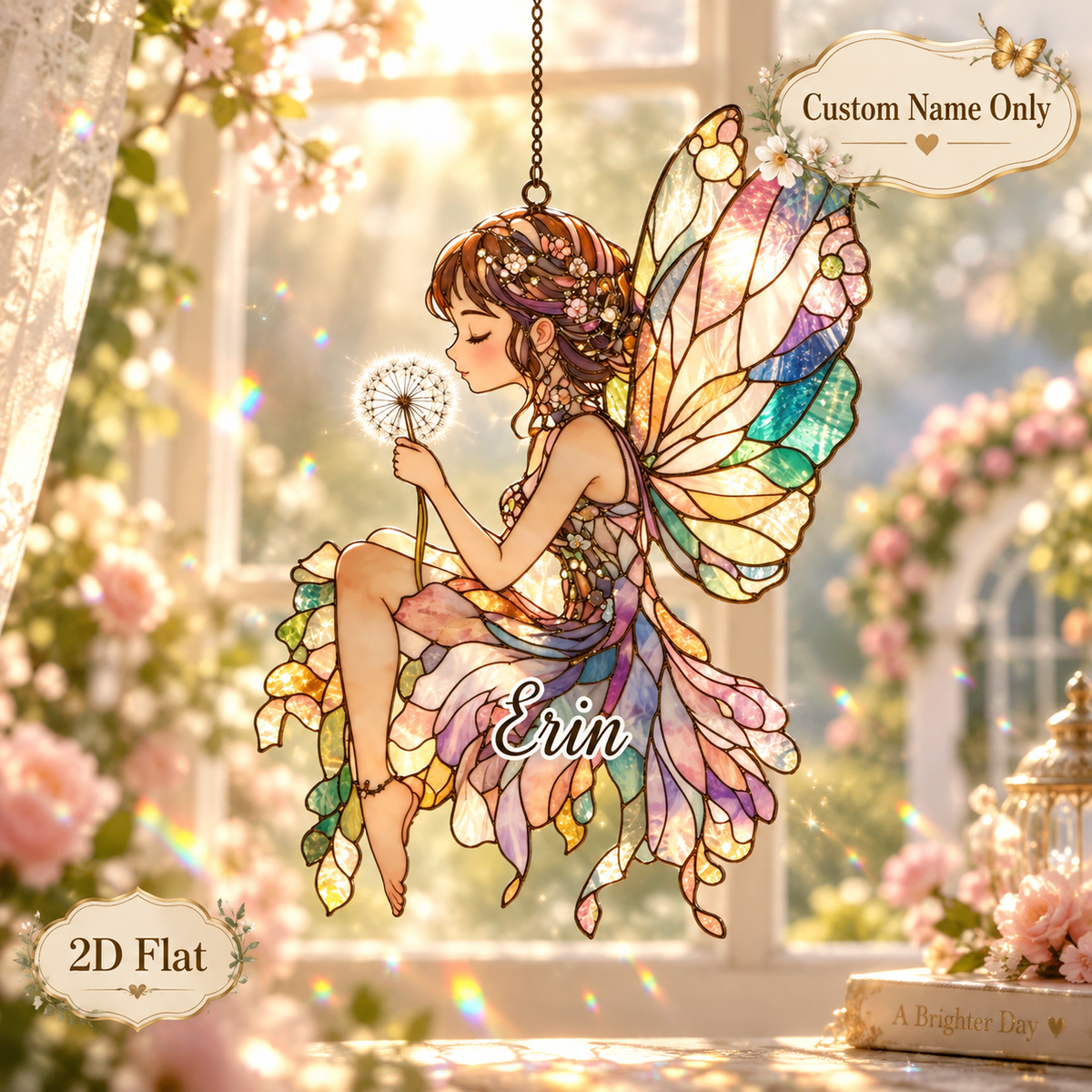 Fairy Garden Faux Stained Glass Suncatcher - Dandelion Wish Window Hanging, Whimsical Acrylic Fairycore Decor For Long-Distance Friends 147232b3-ef08-4c7b-a991-ceaccb8f3049-285709a3-802e-43ac-811f-931f742586f9.png