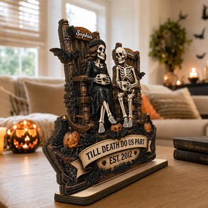 Till Death Do Us Part Skeleton Couple 2D Flat - Personalized 2-Layered Wooden Plaque - Halloween Decor For Couple 148a3483-e2e0-45a3-94d6-a8903770303c-banner-4.webp
