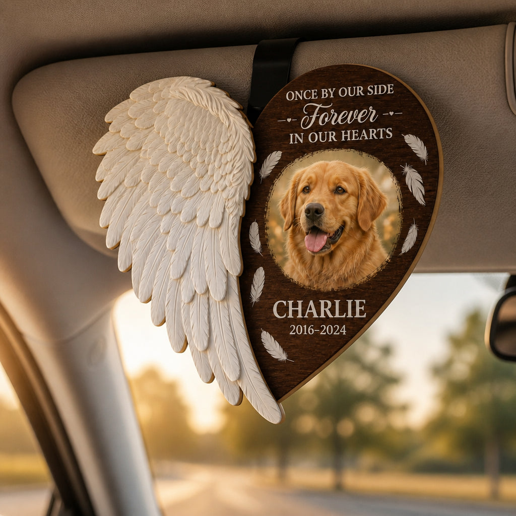 Pet Memorial Angel Wing Visor Clip – Forever in Our Hearts - Personalized Wooden Car Visor Clip 2 Layer 148d52ba-6021-48e8-baef-b2c46db2438a.jpg