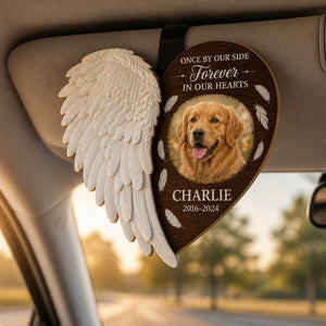 Pet Memorial Angel Wing Visor Clip – Forever in Our Hearts - Personalized Wooden Car Visor Clip 2 Layer 148d52ba-6021-48e8-baef-b2c46db2438a.jpg