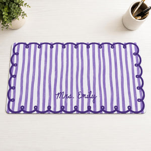 Custom Name Scalloped Stripe Desk Mat, Pastel Stripe Keyboard, Wavy Edge Preppy Workspace Decor, Gift for Teacher, Back to School Gift 149b6f23-1b5c-40fd-b122-21375fbd0f24-10.jpg