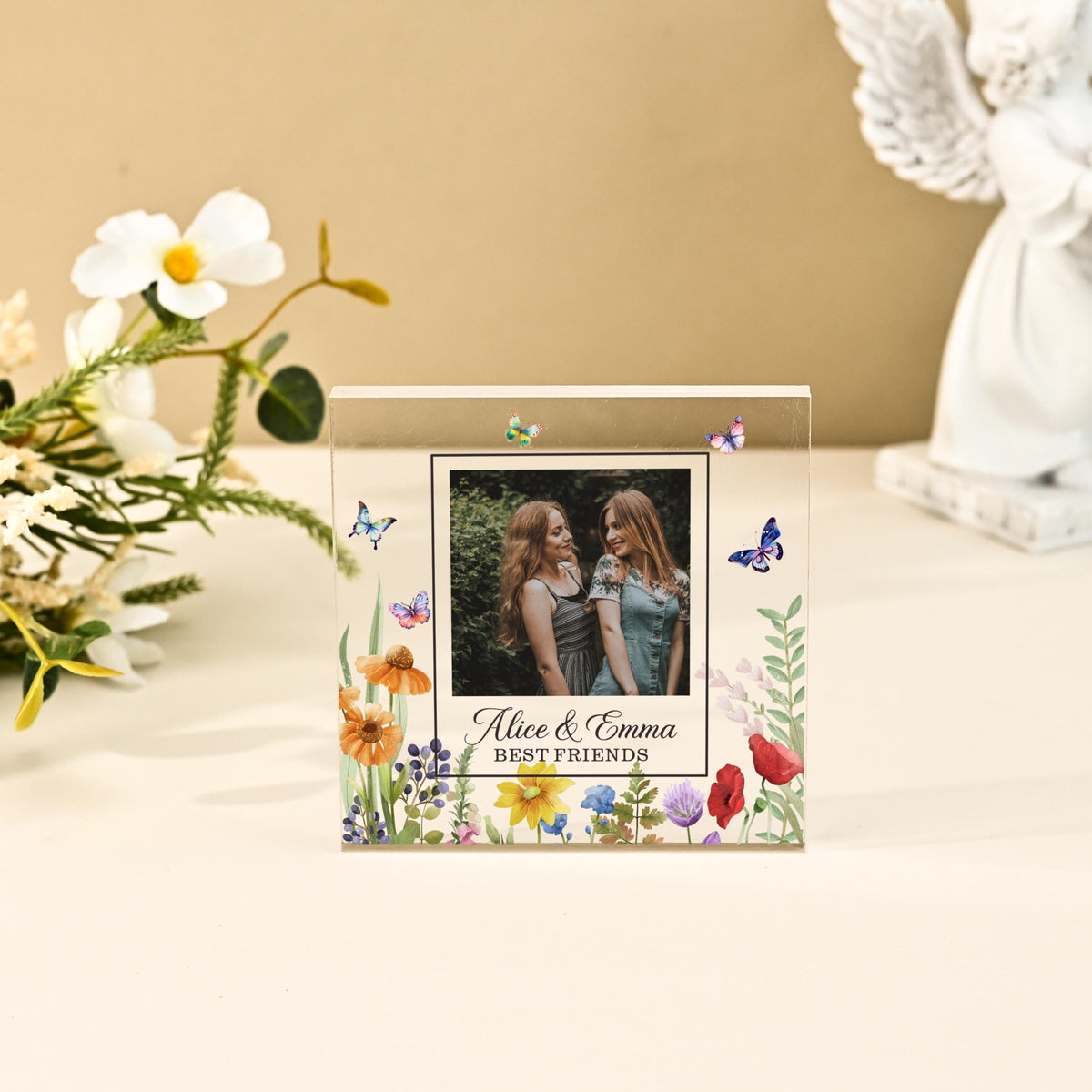 Personalised Bestie Photo Acrylic Block, Best Friend Birthday Gift, Sister Picture Frame, Bestie Gift