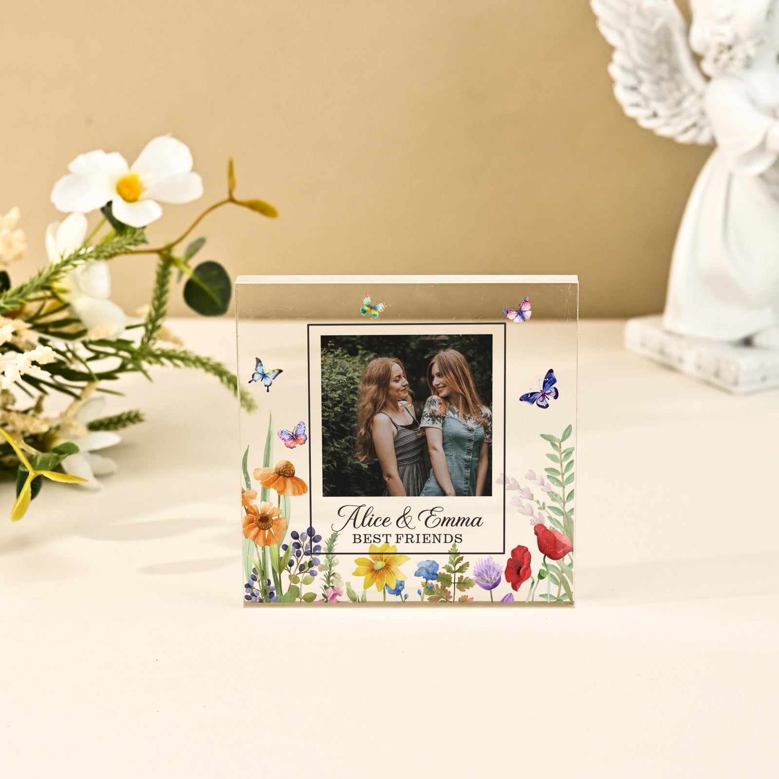 Personalised Bestie Photo Acrylic Block, Best Friend Birthday Gift, Sister Picture Frame, Bestie Gift