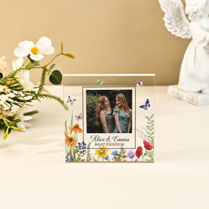 Personalised Bestie Photo Acrylic Block, Best Friend Birthday Gift, Sister Picture Frame, Bestie Gift