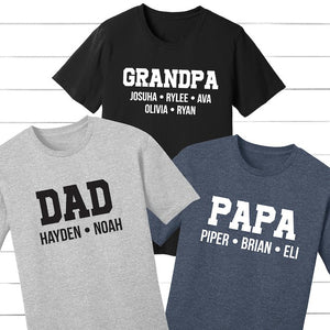 Personalized Grandpa Shirt, Papa Shirt, Personalized Grandpa Gift, Customized Father's Day Shirt