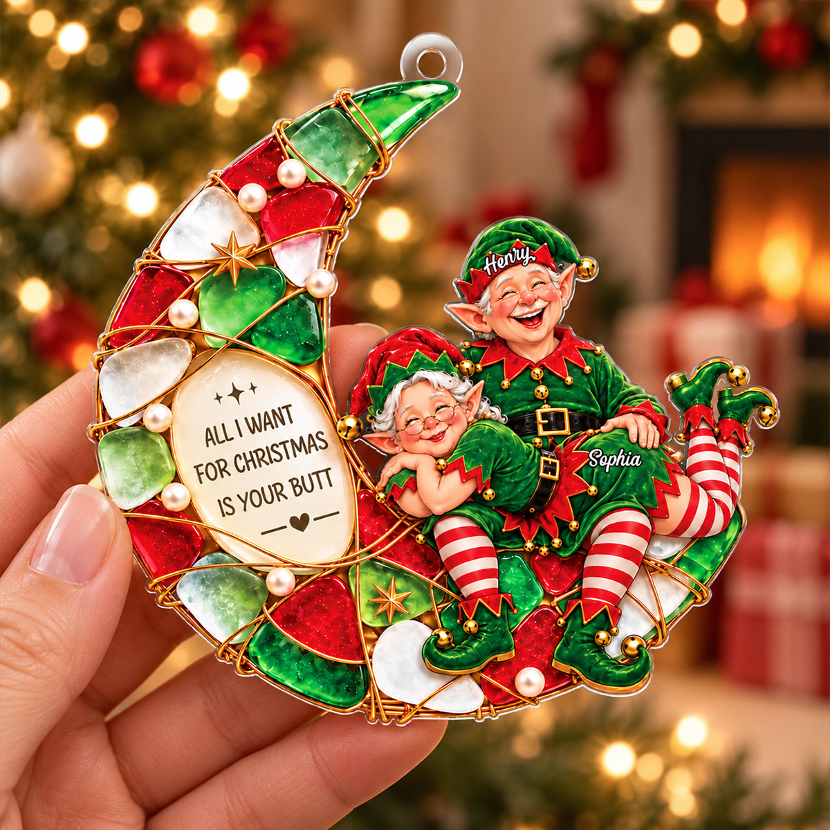 All I Want For Christmas Acrylic Ornament - Personalized Couple Ornaments 14a5e812-ed2c-446f-84d1-5d50e34c756f-2-3-.jpg