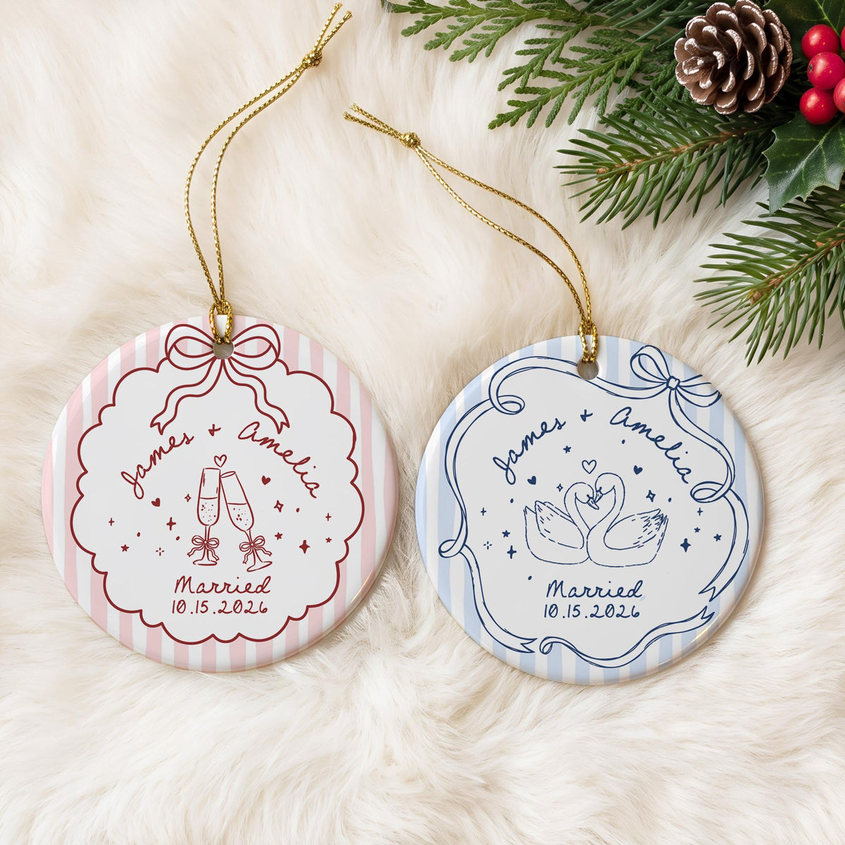 Personalized Wedding Keepsake Ornament – Custom Couple Names and Date Ceramic Engagement or Newlywed Gift 14be3db9-cbd5-4e32-a372-ec39faa0be1b-5.jpg