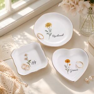 Personalized Birth Flower Ring Dish, Custom Name Jewelry Tray, Bridesmaid Gifts for her 14df4efe-8a09-4350-a2ea-f24344bc8f32-banner-1.png