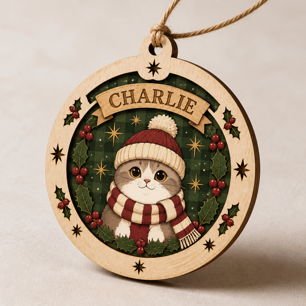 Personalized Cat Name Layered Wood Ornament – Cozy Scarf Edition - Personalized 3-Layered Wood Ornament 14fc8570-c948-4fa1-9a3f-3dcbb452c804.jpg