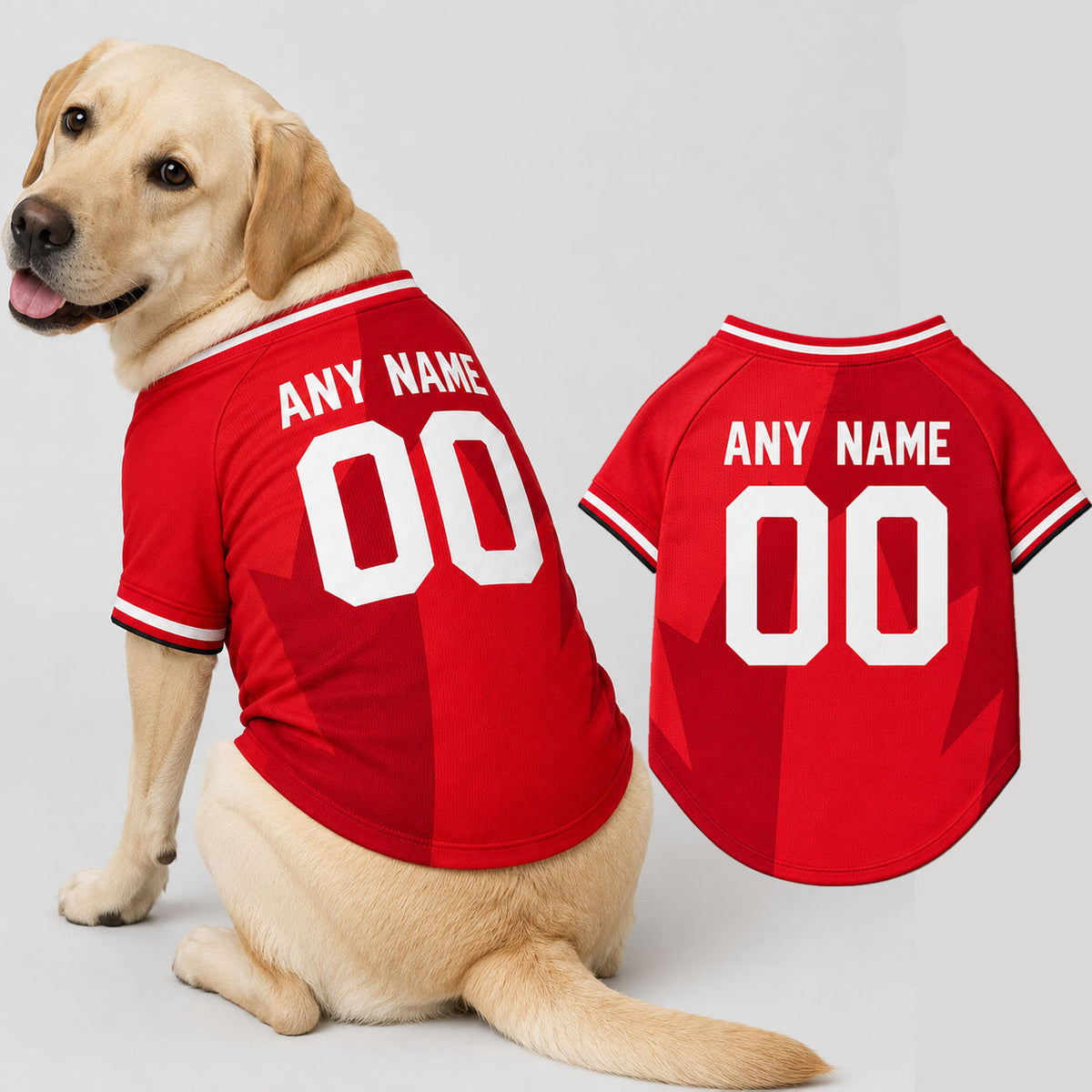 Canada Dog Tshirt 2026 World Cup Pet Clothes Jersey Style Custom Name and Number Pet Clothes Gifts