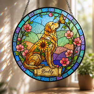 Custom Stained-Glass Pet Suncatcher — Photo-to-Art with Name - Personalized Suncatcher Stained Glass 151e4736-b2f8-4972-a64c-0f5923fa29cc.jpg