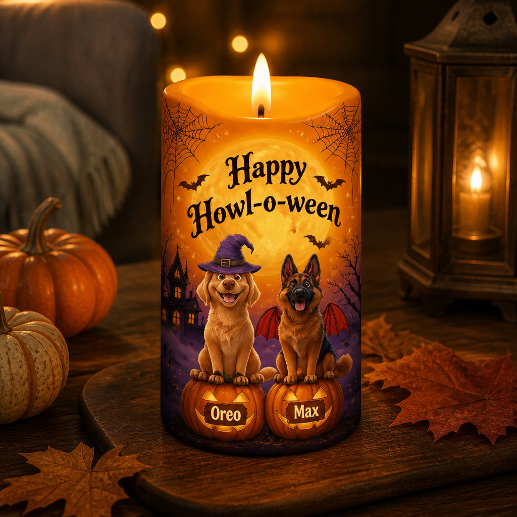 Happy Howl‑o‑ween Personalized Dog Candle - Personalized Candle 152e1c83-a129-4439-9156-7b2bdcb60f10.jpg