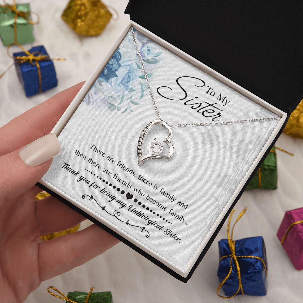 To My Sister Thank You For Being My Unbiological Sister Necklace With Message Card, Birthday Gift, Meaningful Gift For Sister, Love From Sis. 1546.jpg