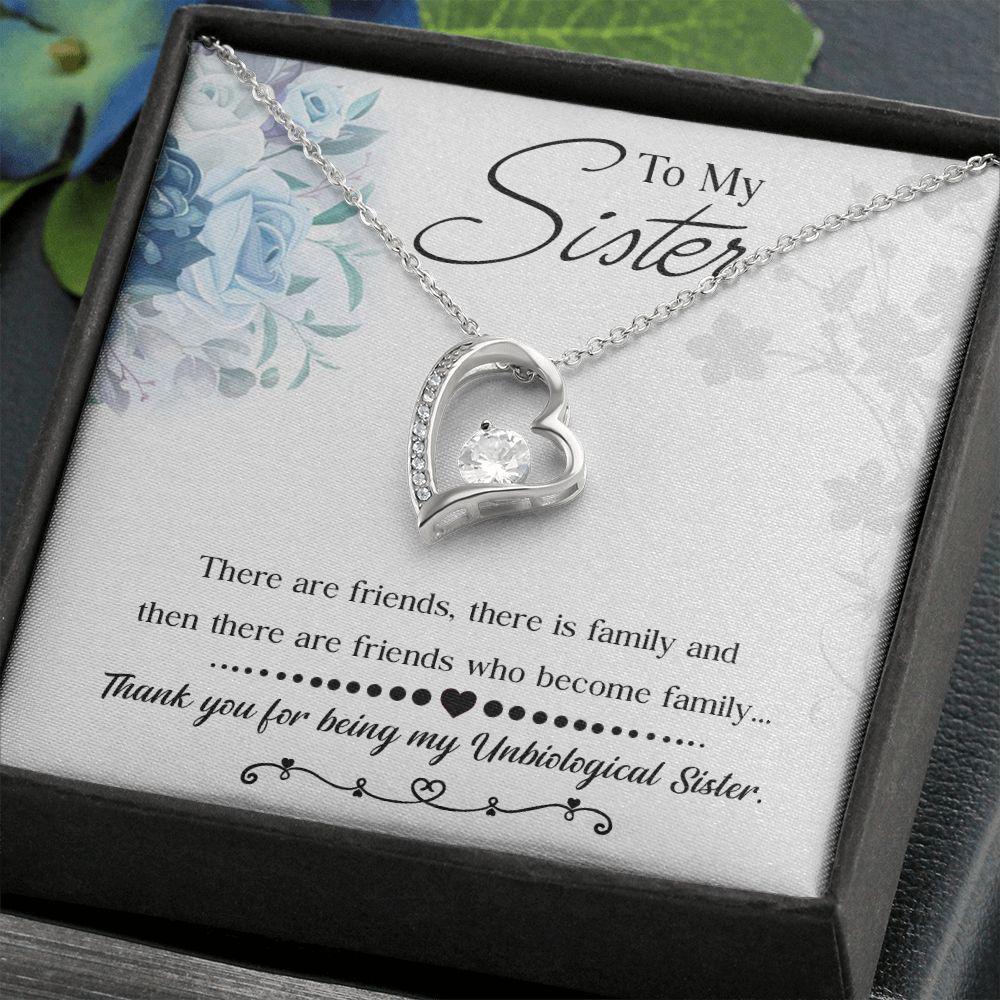 To My Sister Thank You For Being My Unbiological Sister Necklace With Message Card, Birthday Gift, Meaningful Gift For Sister, Love From Sis. 1547.jpg