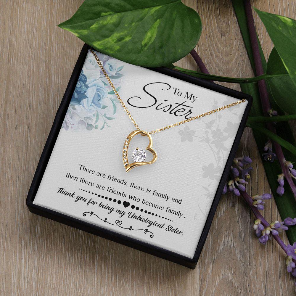 To My Sister Thank You For Being My Unbiological Sister Necklace With Message Card, Birthday Gift, Meaningful Gift For Sister, Love From Sis. 1549.jpg