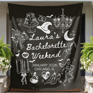 Personalized Witchy Bachelorette Party Decor, Custom Location Bachelorette Weekend Tapestry, Salem Bachelorette, Halloween Bridal Merch 154b802e-b2f7-4463-aab5-a3857096249f-3.png