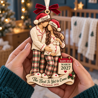 Personalized Pregnancy Announcement Christmas Ornament 2026 – The Best Is Yet to Come, Custom Names and Baby Due Date, Gift for Parents to Be 15506398-2310-46d3-a51a-d2b708113e15-Hands-Holding-a-Pregnancy-Christmas-Keepsake-3.png