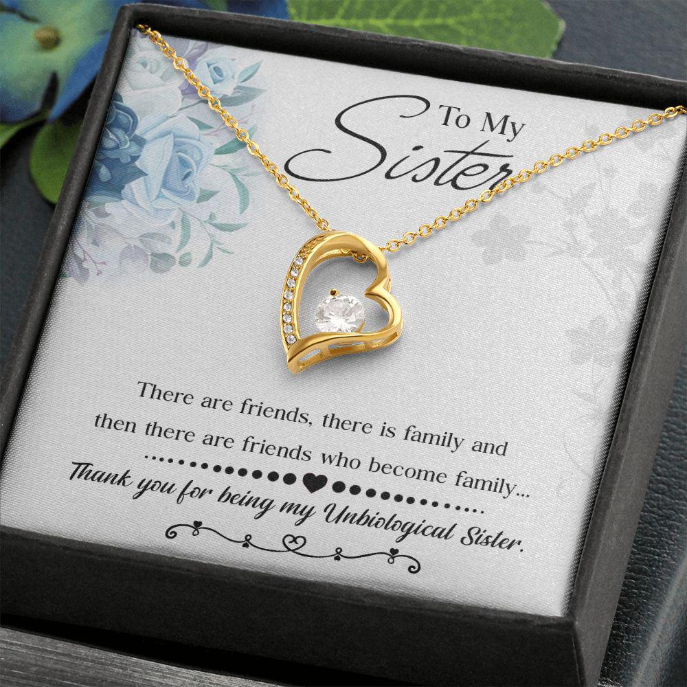 To My Sister Thank You For Being My Unbiological Sister Necklace With Message Card, Birthday Gift, Meaningful Gift For Sister, Love From Sis. 1550.jpg